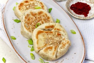 Chinesische Baozi mit Süßkartoffel & Chinakohl
