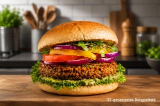 Milder Veggie-Burger mit Kräuter-Dip