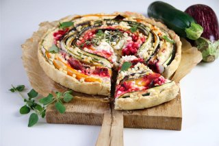 Gemüse Quiche mit Hüttenkäse