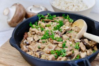 Pilzpfanne mit Soja Geschnetzeltem