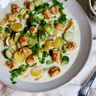 Rosenkohl-Pfanne mit Geschnetzeltem