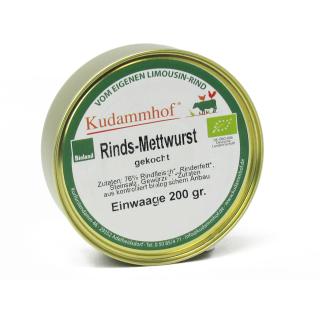 Rinds-Mettwurst, gekocht, Glas