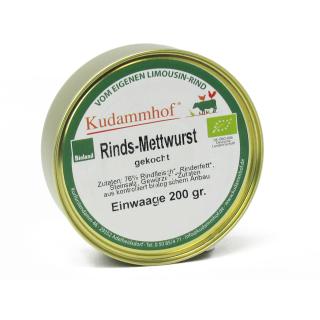 Rinds-Mettwurst, gekocht, Dose