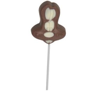 Schoko-Lolly Hase geschminkt