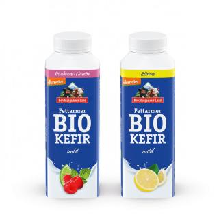 Kefir 1,5% Kombipack Zitrone+Himbeere-Limette, Flasche