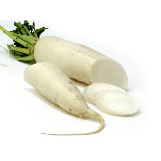 Rettich, weiß mit Grün