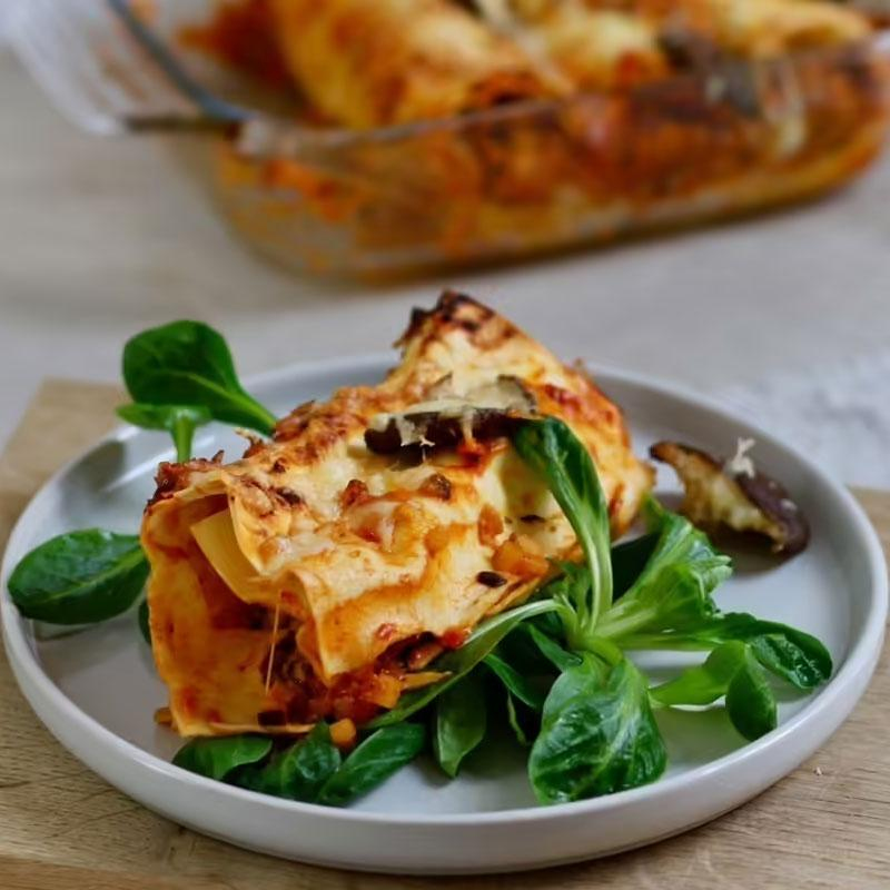 Pilz-Lasagne-Rollen