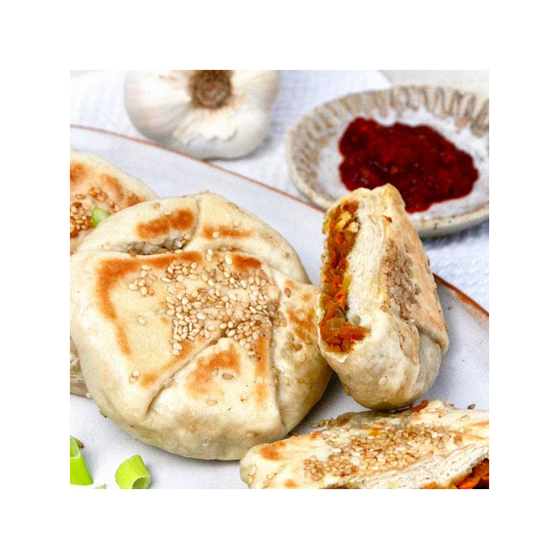 Chinesische Baozi mit Süßkartoffel & Chinakohl