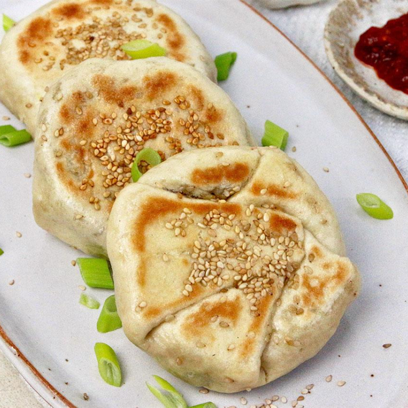 Chinesische Baozi mit Süßkartoffel & Chinakohl
