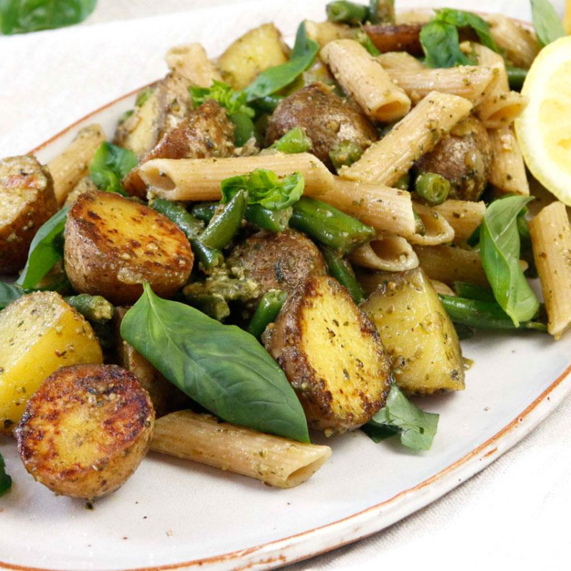 Kartoffelsalat mit Bohnen und Pesto