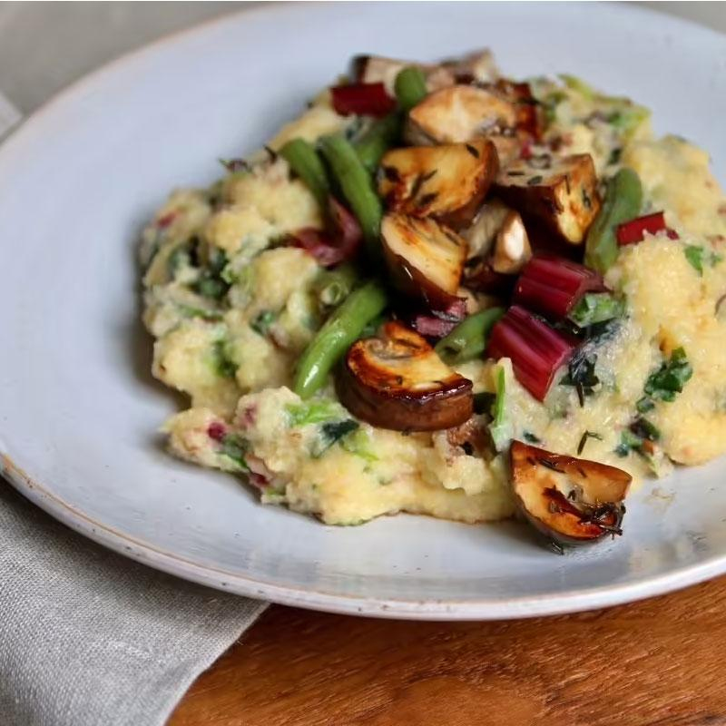 Pilz-Polenta mit Mangold