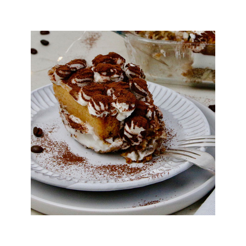 Veganes Tiramisu mit selbstgemachten Biskuit