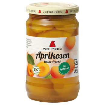 Aprikosen, halbe Frucht im Glas