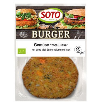 Gemüse-Burger rote Linse 2er