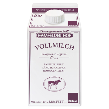 Milch - 3,8 % Vollmilch, Tetra Hamfelder, länger haltbar