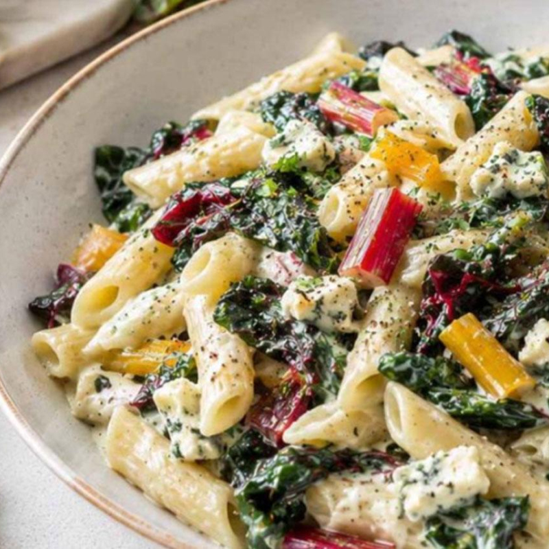 Mangold Pasta mit Gorgonzola