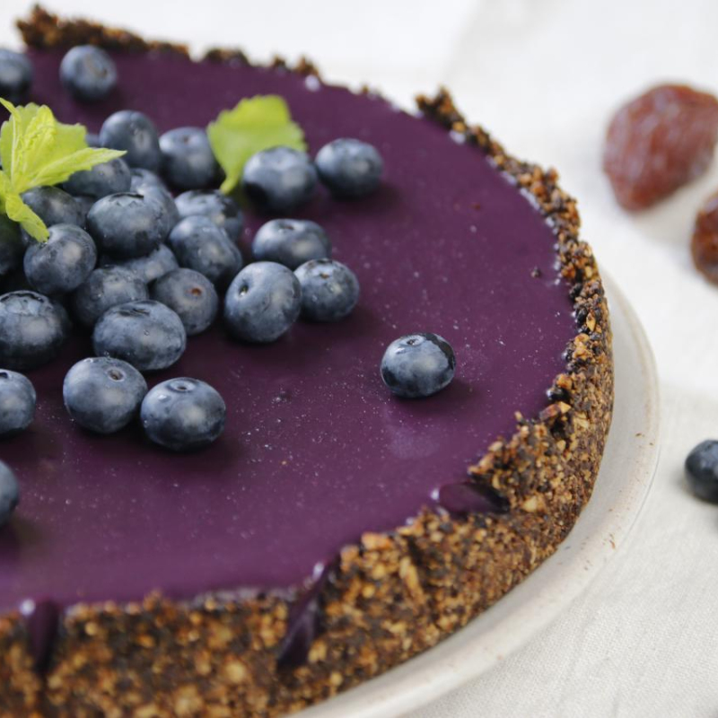 Blaubeer-Tarte mit Schoko-Nuss-Boden (gf)