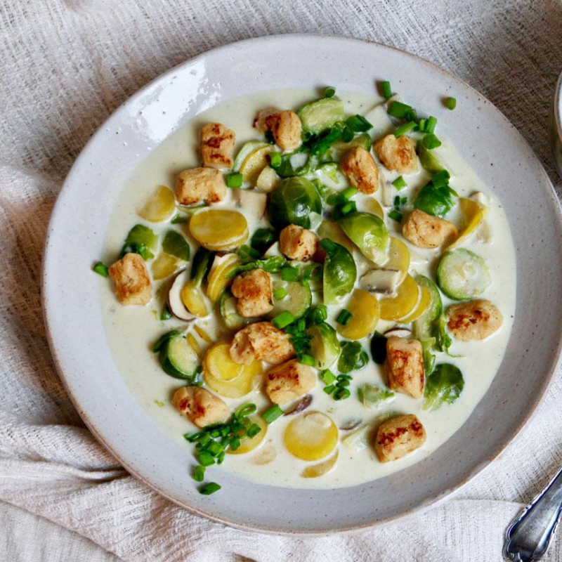 Rosenkohl-Pfanne mit Geschnetzeltem