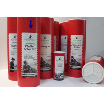 Pfeffer schwarz, ganz, 440 g